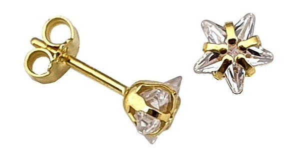 Ohrstecker Zirkonia Gold 333 Stern Ohrringe 8 Karat Stecker-image