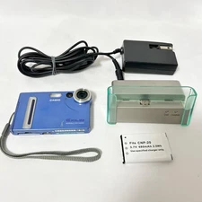 Casio Exilim EXS2 Digital Camera Blue Accessories Used No Customs Fees US