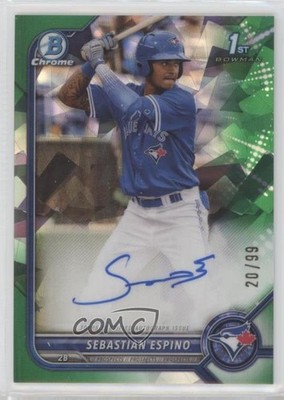 2022 Bowman Chrome Green Atomic Refractor 20/99 Sebastian Espino Auto 0s4t