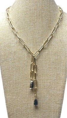 Allison Avery Retired Style Paperclip Chain Double Labradorite Pendant 16.5 L/2 