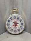 Vintage Budweiser Beer Lighted Pocket Watch Sign Clock W/girl  WORKING-ish Read