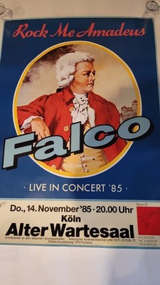 Falco Konzertplakat Köln 1985, Original, sehr gut erhalten, Rock me Amadeus