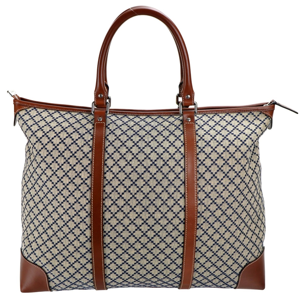 Authentic GUCCI Diamante Canvas Leather Oversized Triangle Tote