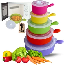 10-Piece Microwave & Freezer Safe Bowl Set with Vented Lids & Handles