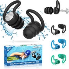 Swimming Ear Plugs Waterproof Earplugs - 3 Pairs Silicone Swim Ear Plugs for Adu