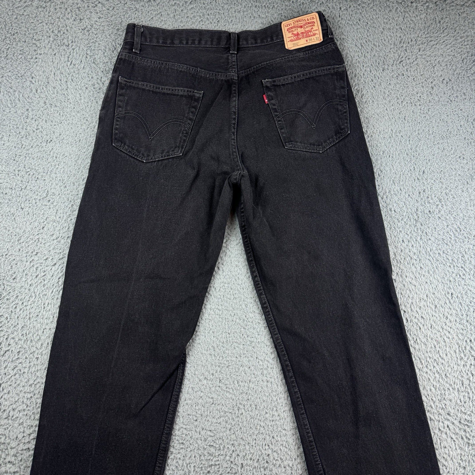Levi's 550 Jeans Mens 36x32 Actual 35x31 Denim Y2K Relaxed Fit Feb. 2008 Black thumbnail 12