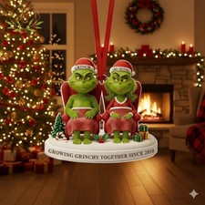 Funny Naughty Couple 2D Flat Christmas Ornament, Growing Together Since Gift