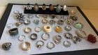 Vintage Costume Jewelry Ring Lot, 45 Rings