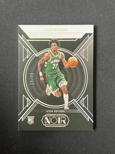 AJ Johnson 2024-25 Panini Noir Rookie Icon Edition Holo Silver 15/49 RC #176