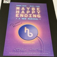 Darren Criss Signed Maybe Happy Ending Broadway 14x22 Windowcard Poster A