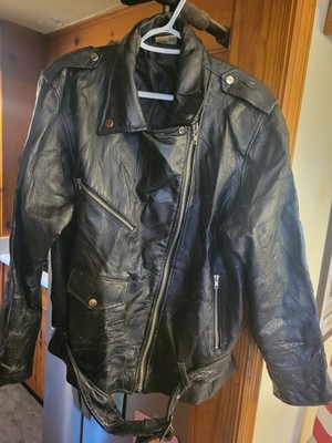 Vintage Flight Path Medium Leather Jacket Belted