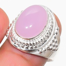 Pink Rose Quartz Gemstone Handmade 925 Sterling Silver All Size Ring For Gift