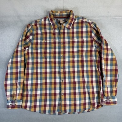 Carbon 2 Cobalt Flannel Shirt Mens Large Plaid Button Up Pocket Heavyweight