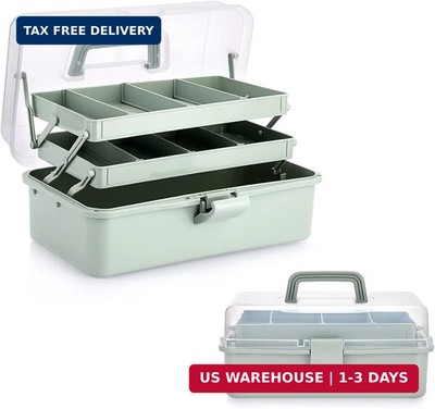 BTSKY 3-Layer Plastic Dividing Storage Box Craft Organizer and Storage with Adju