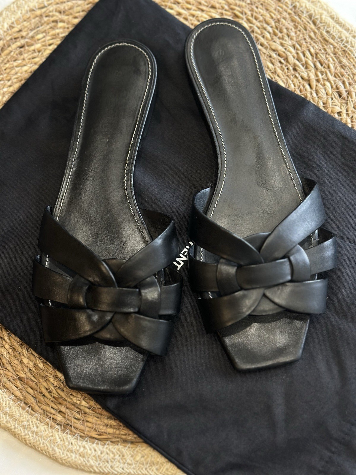 Sandali Saint Laurent Tribute Slide neri taglia 39