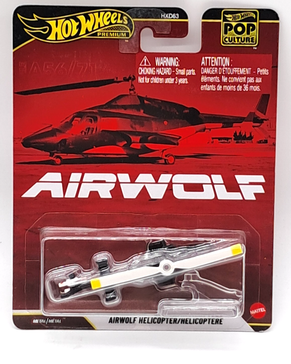 2025 Hot Wheels Premium Airwolf Helicopter Bell 222 Military