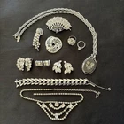Vintage Lot Of Costume Jewelry Signed ~ Rings, Bracelet, Earrings, Pins ~ Jewels