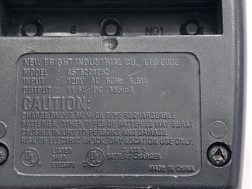 New Bright RC 9.6V NiCd Battery Charger Model A578201262 120V-11.6V Genuine OEM - Afbeelding 5 van 5