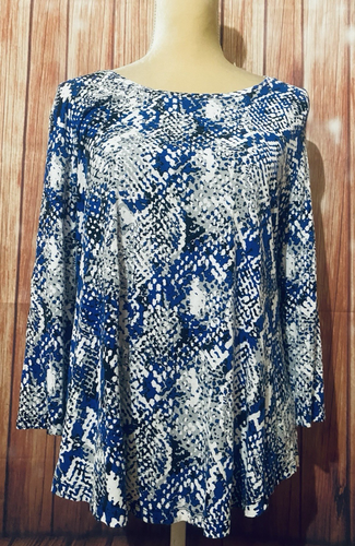 Women’s XL Petite Blouse JM Collection Multicolored 3/4 Sleeves Soft Stretch - Picture 2 of 10