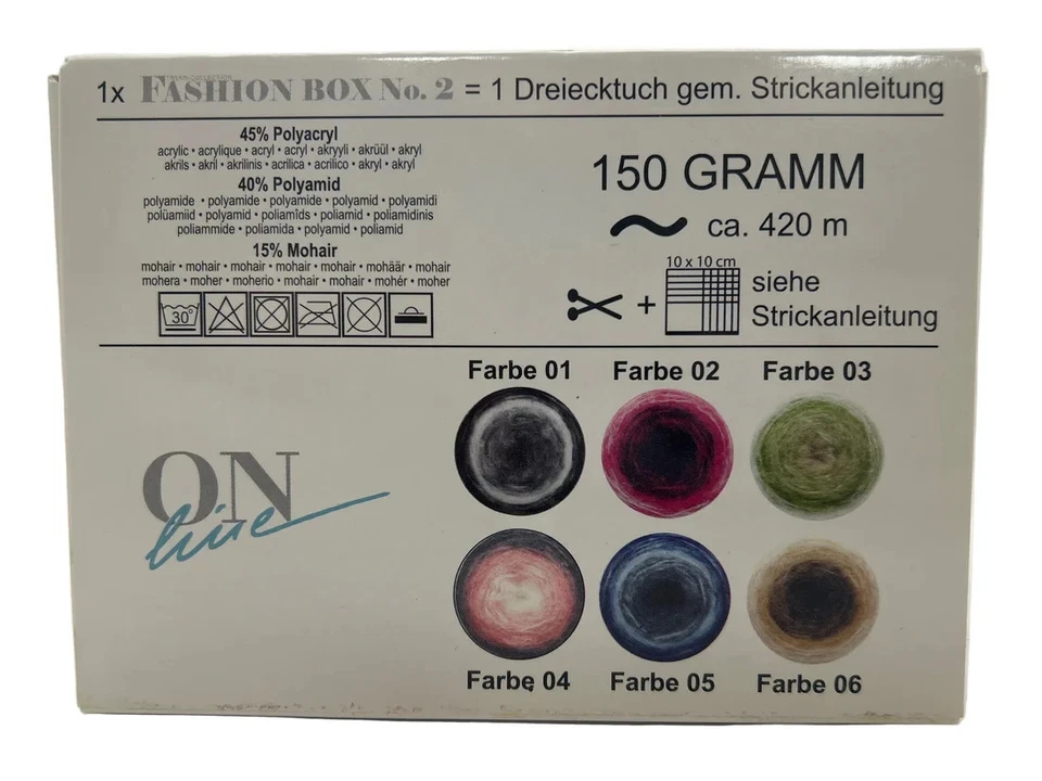 ONline Fashion Box No. 2 NAVY SKY Gradient #05 Mohair Blend Yarn & Pattern NEW - Image 3 of 4