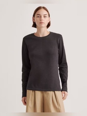 Quince 100% Organic Cotton Slub Long Sleeve Tee M