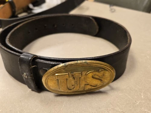 US Army Civil War Brass Bronze Belt Buckle Infantry Lead Arrow Hooks Union 43"