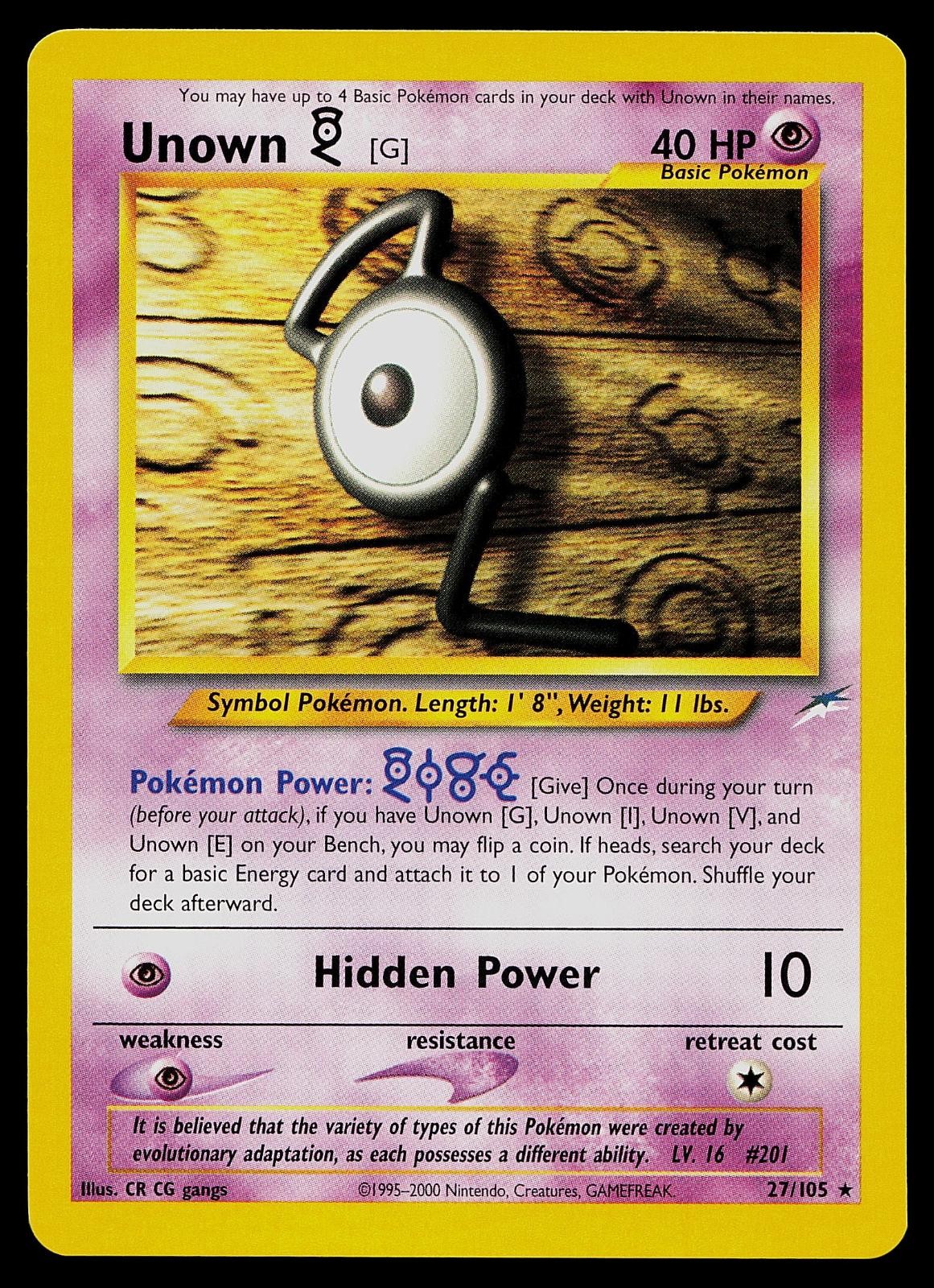 Pokemon Card - Unown [G] Neo Destiny 27/105 Rare