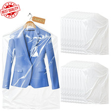 40 Pcs Dry Cleaner Clothes Covers Plastic Clear Garment Bags for Clothes 60x90cm