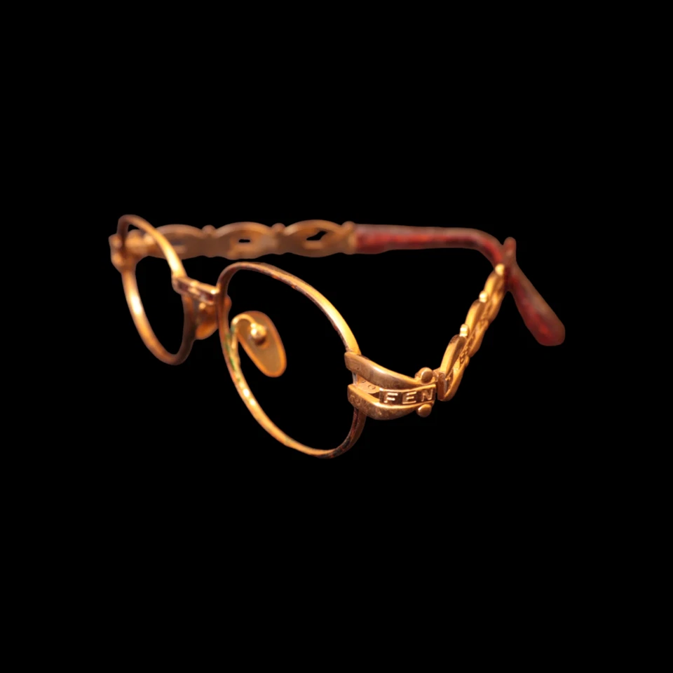 Vintage FENDI Women's Eyeglasses Frame Gold/Brown 1970s Italian Eyewear - Image 2 of 4