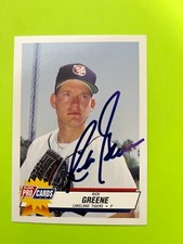 Autographed 1993 Fleer Minor League #1302 Rick Greene Lakeland Detroit Tigers