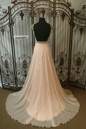 D24 MAC DUGGAL 62503 PEACH SZ 2 $588 BEADED FORMAL FORMAL GOWN DRESS - Picture 3 of 10