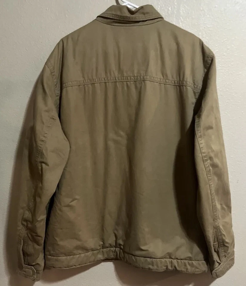 Old Navy Men's Cozy-Lined Barn Jacket Size XXL Khaki Sherpa Coat J1159 - Image 2 of 4