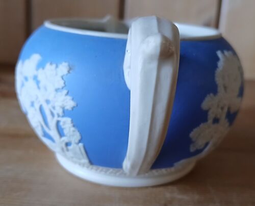 Vintage Copeland Spode England Jasper Ware Creamer Blue Hunting Scene - Picture 3 of 5