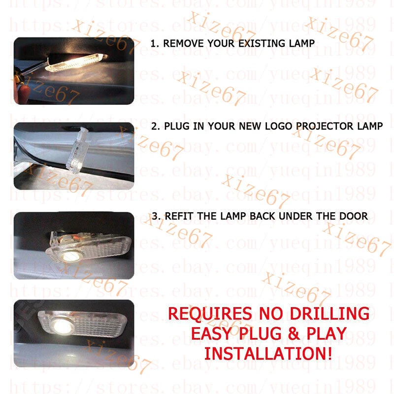 2x Luz láser sombra cortesía paso puerta LED para Alfa Romeo Stelvio 2017-18 Foto 3 de 4