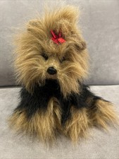 Ty Yorkshire Terrier Yorkie Plush Yappy Puppy Bow Hair 1997 Vintage 11" Stuffed