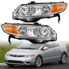 2pcs Headlights For 2006-2011 Honda Civic 2-door Coupe Headlamps Lhrh Pair