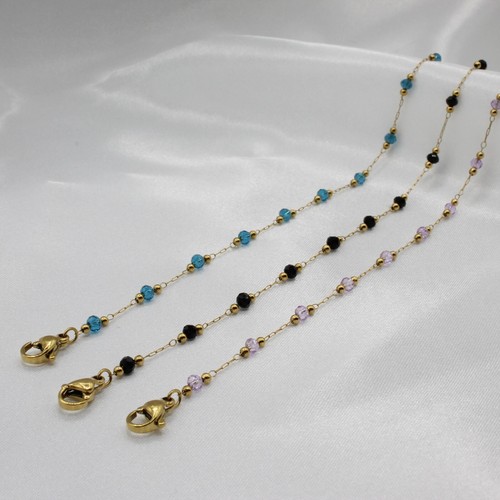 Gold Plated Stainless Steel Colour Ball Adjustable Anklet Hypoallergenic - Picture 3 of 8