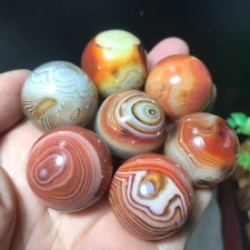 7pcs 24mm 148g Natural Quartz Crystal lace agate Ball Reiki Divination 425
