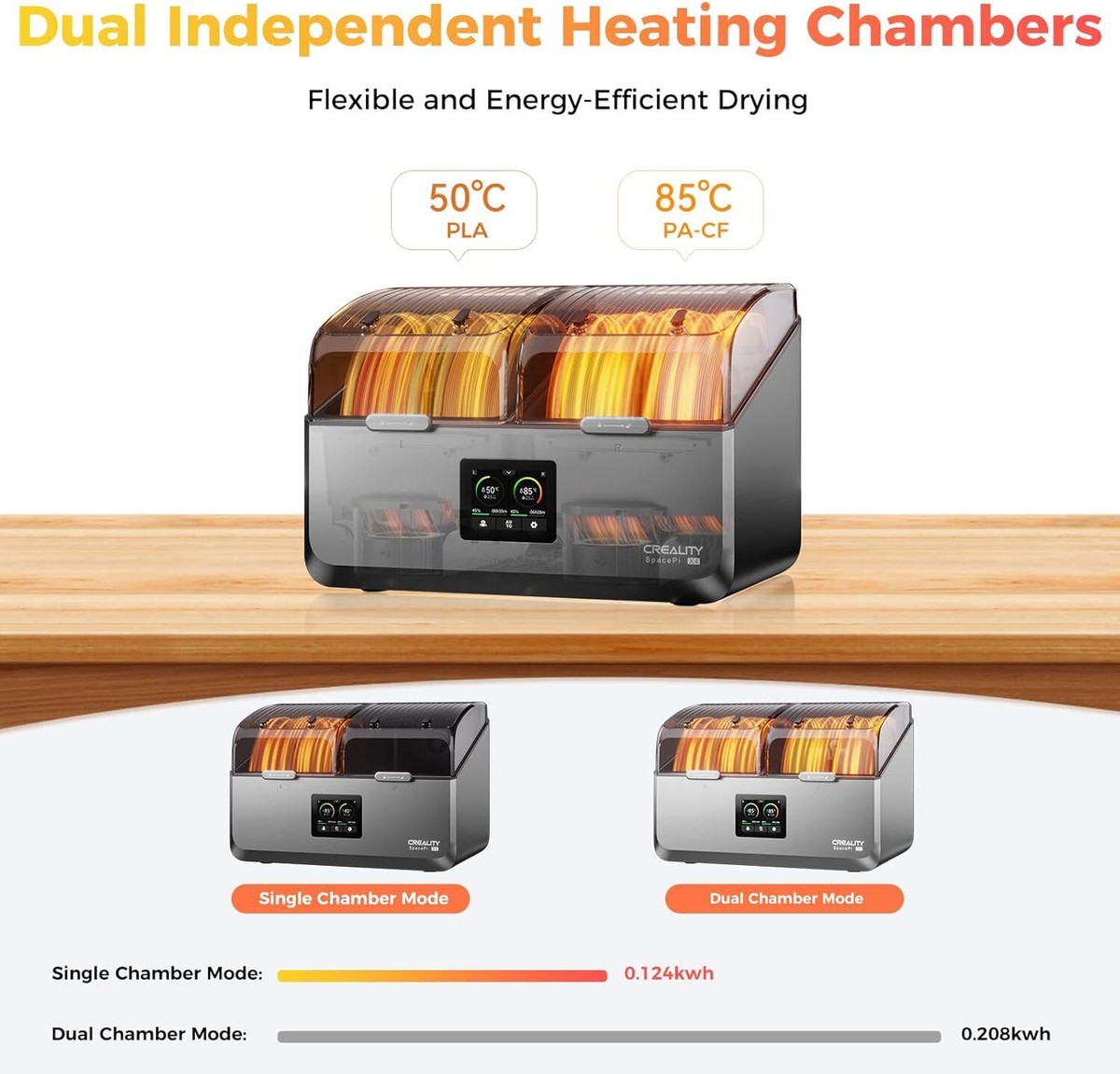 Creality Space PI X4 Filament Dryer Box 4 Spool 200W PTC Up to 85