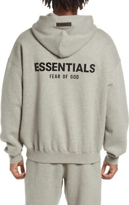 NEW Fear of God Essentials Dark Oatmeal Gray Pullover Hoodie