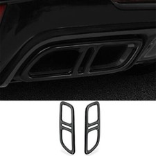 Black Titanium Rear Tail Exhaust Muffler Tip Pipe 2pc For Cadillac CT4 2020-2022
