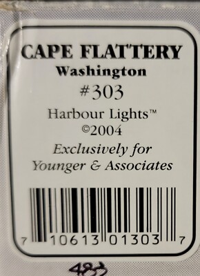 Harbour Lights Cape Flattery WA HL303 Lighthouse LOW Number #483 Figurine Box