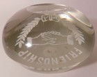An AWESOME & SPLENDID ANTIQUE Millville Frit "FRIENDSHIP" Art Glass Paperweight — photo 5