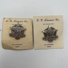 Lot Of 2 O. C. Tanner Co. Commemorative No Accident Pins - Salt Lake City Utah