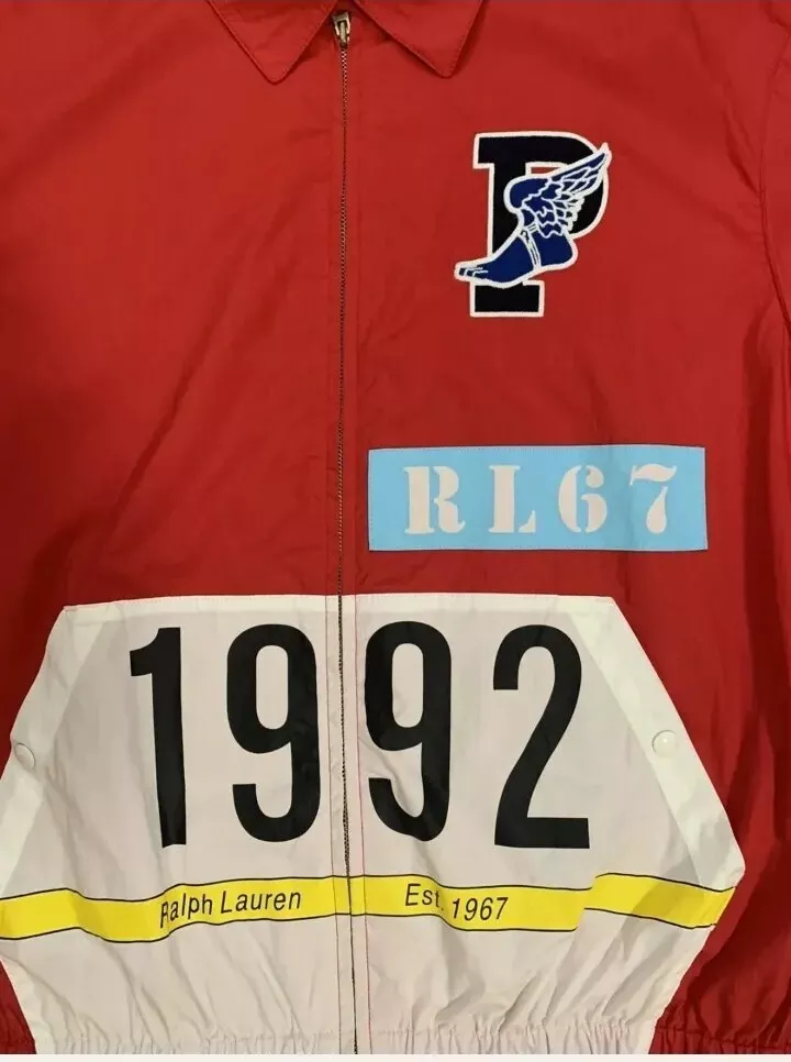 Polo Ralph Lauren Vintage Stadium 1992 Plates Jacket Olympics PWing Size  Large