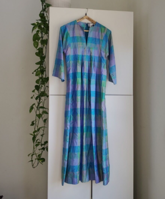 slipper orchid silk kimono kaftan dress by jim thompson Slipper Orchid Print Silk Kimono Dress in Brown