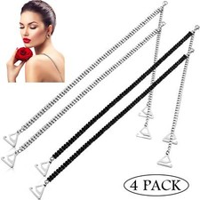 2 Pairs Rhinestone Bra Strap Rhinestone Bra Invisible Shoulder Strap Adjustab...