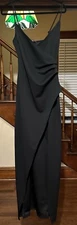 LULUS Sweetest Admirer Black Ruched Surplice Maxi Dress Size Large Wedding