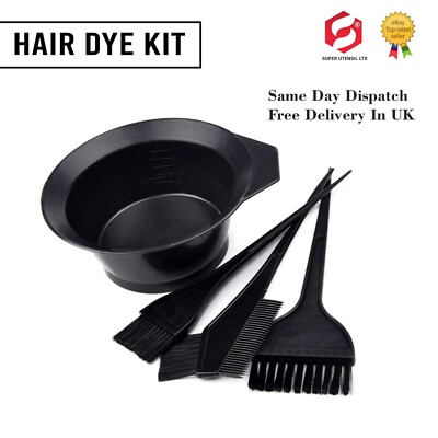 Haarfärbe-Set Mit Schüssel, Pinsel & Kamm – Alles In Schwarz Für Einfaches Färben