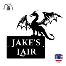 Custom Dragon Name Sign โ Fierce Fantasy Room Decor | Made in USA by